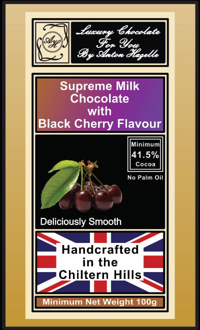 41.5% Supreme Milk Chocolate Black Cherry Flavour