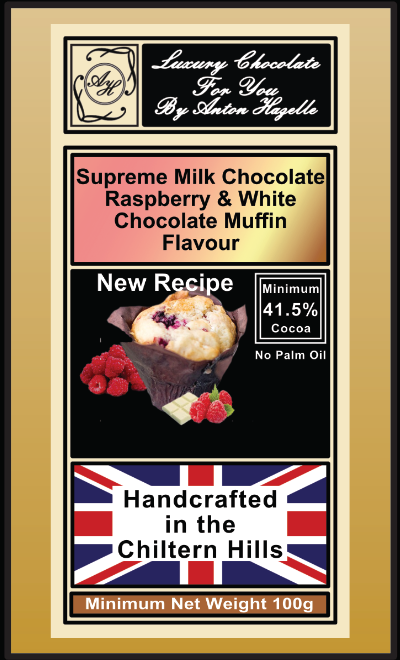 39.5% Super Milk Chocolate Raspberry & White Chocolate Muffin Flavour