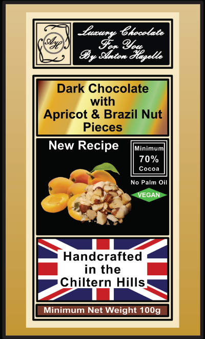 70% Dark Chocolate with Apricot & Brazil Pieces, Fruit & Nut